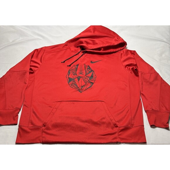 NWT Nike Dri-Fit Therma Football Men’s  2XL XXL Hoodie Red Pullover 905957-657 - Picture 1 of 8